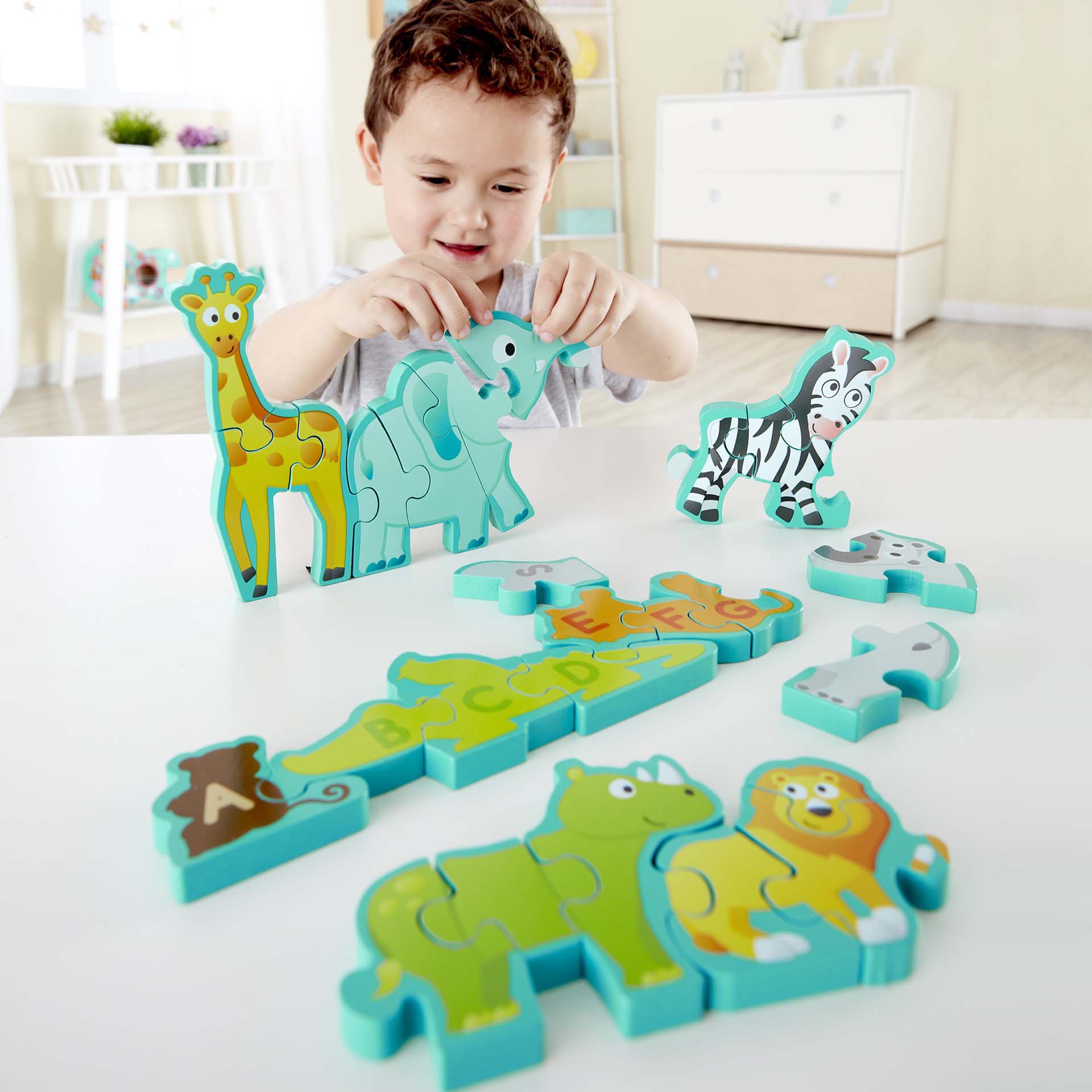Hape-Alphabet & Animal Parade Puzzle-E1627-Legacy Toys
