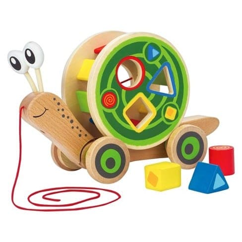 Hape-Walk A Long Snail-E0349-Legacy Toys