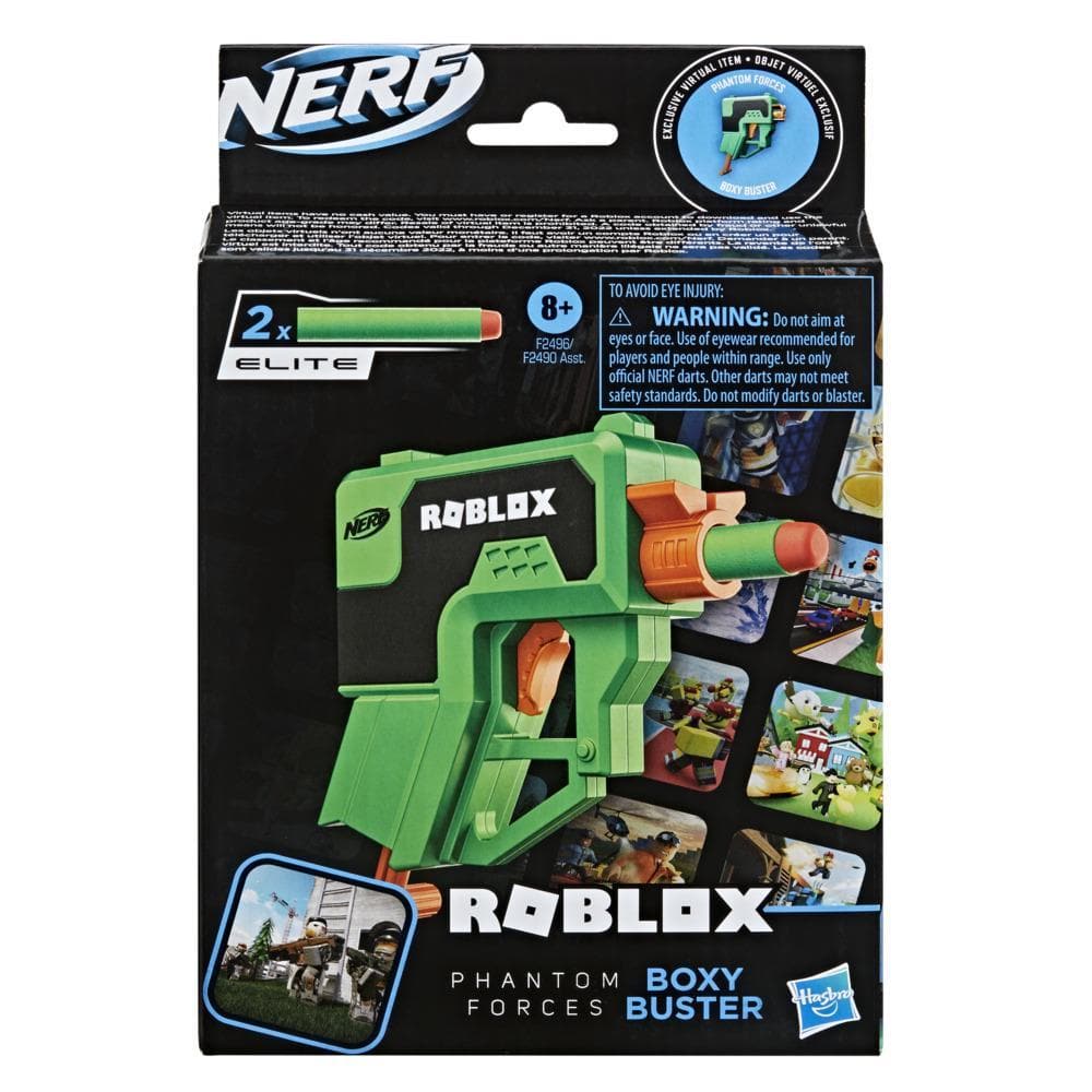 Hasbro-Nerf Roblox: Microshots Assorted-F2496-Phantom Forces: Boxy Buster-Legacy Toys
