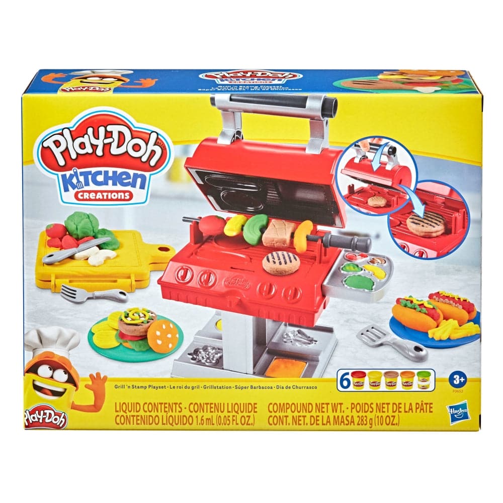 Hasbro-Play-Doh Kitchen Creations Grill 'n Stamp Playset-F0652-Legacy Toys