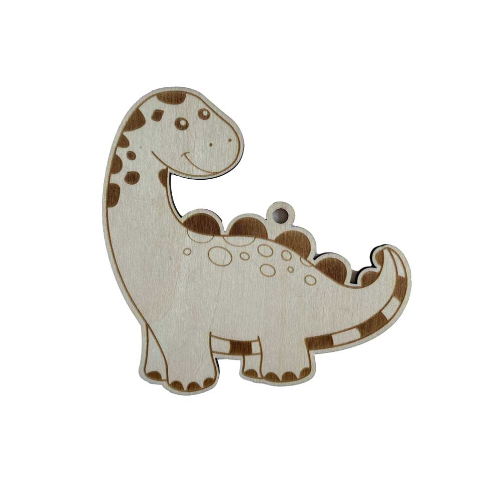 Idako-Personalized Wooden Christmas Ornament Brontosaurus Dinosaur (Standard)-ORN009-Legacy Toys