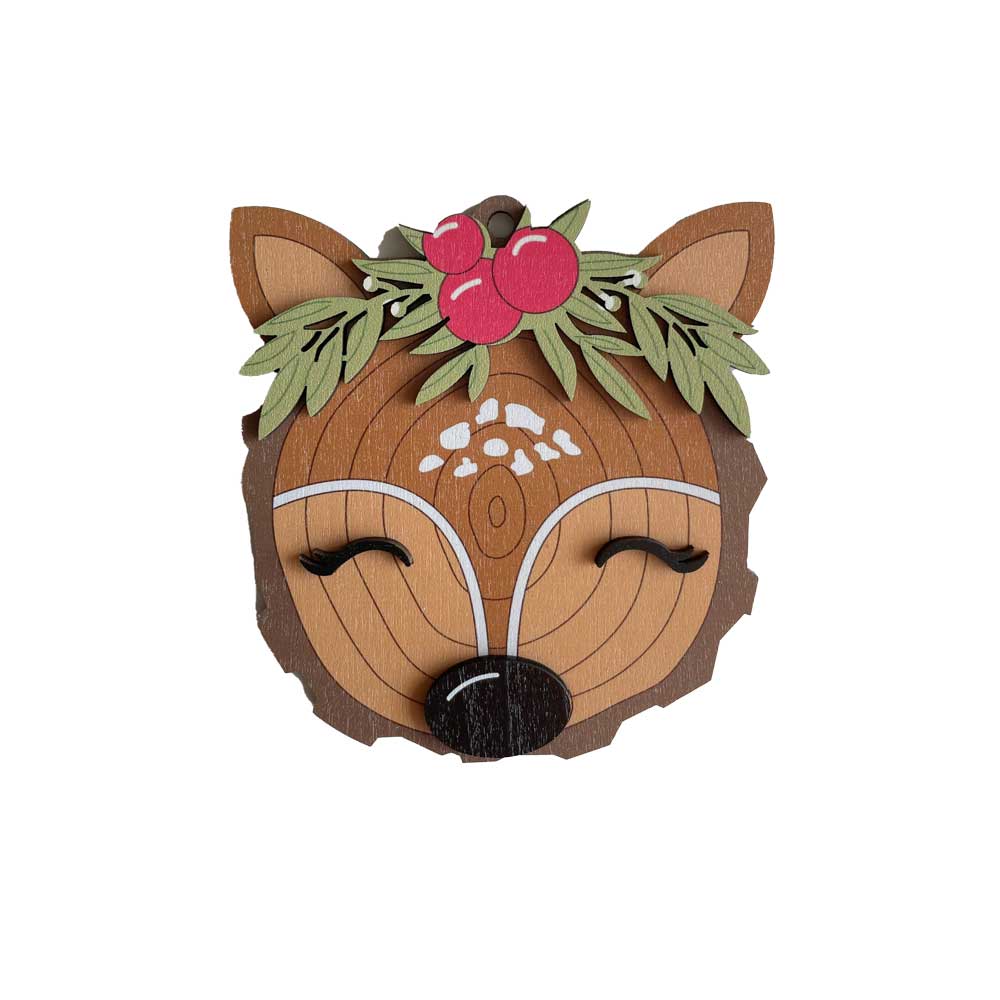 Idako-Personalized Wooden Christmas Ornament Deer-ORN034-Legacy Toys