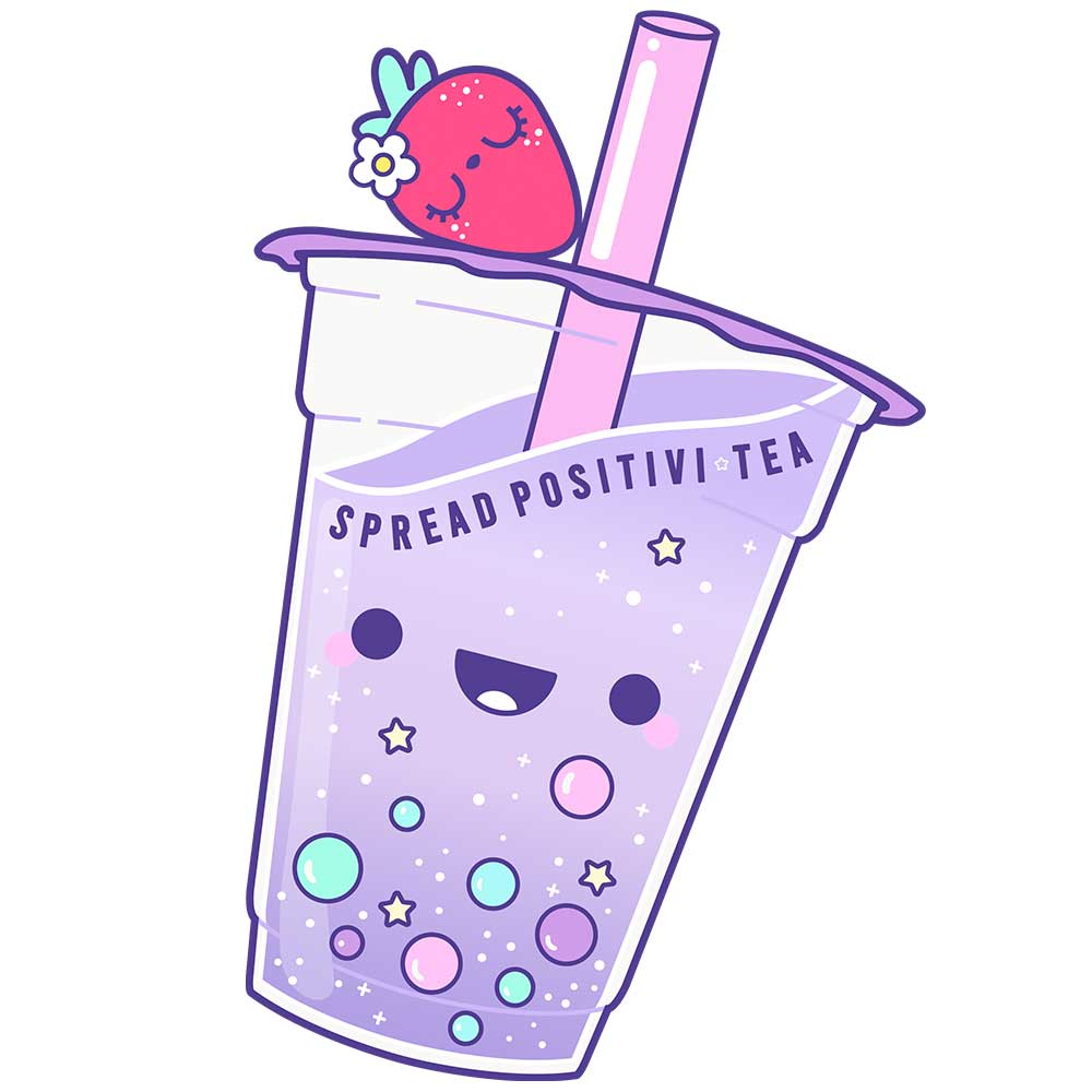 Idako-Spread Positivi-Tea 4" Glitter Sticker-12491-Legacy Toys