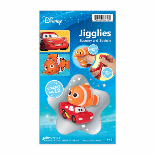 JA-RU-Disney Jigglies 2 Pack - Nemo and Lightning McQueen-7826 F-Legacy Toys