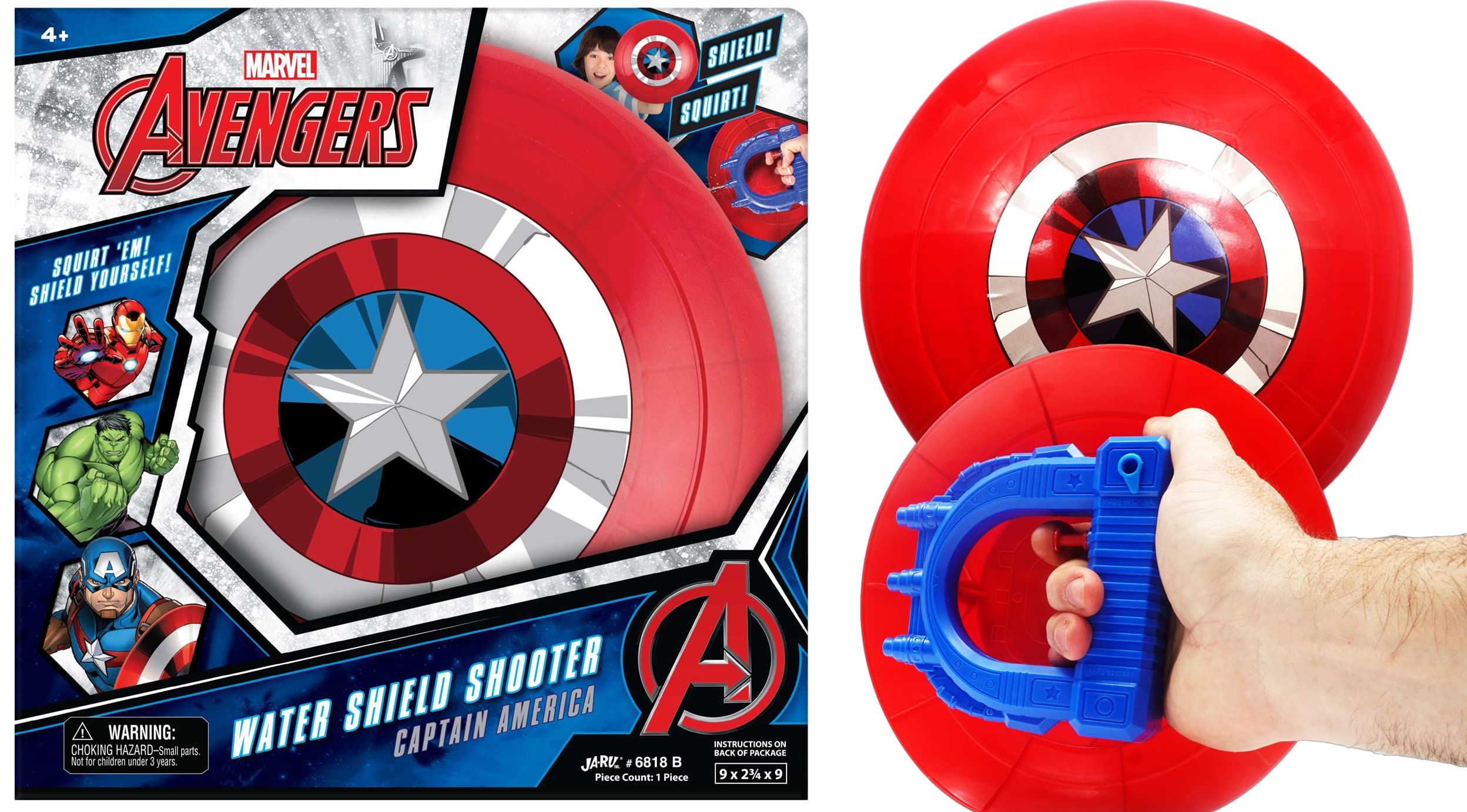 JA-RU-Marvel Water Shield Shooter - Captain America-26818-Legacy Toys
