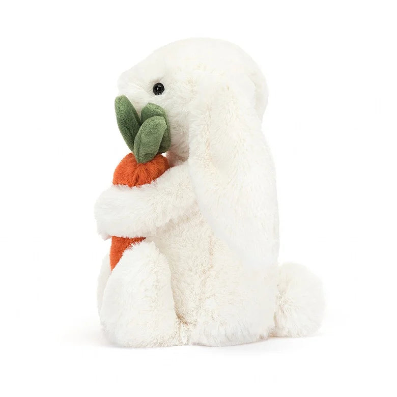 Jellycat-Bashful Bunny - White with Carrot - Little 7