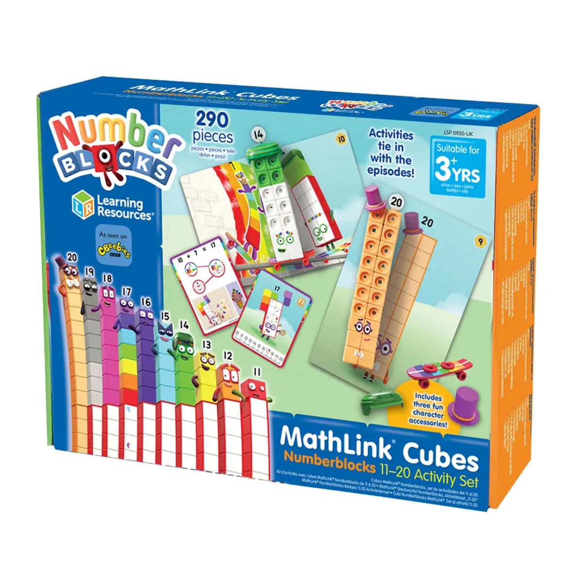 Learning Resources-Mathlink Cubes, Numberblocks 11-20 Set-94477-Legacy Toys