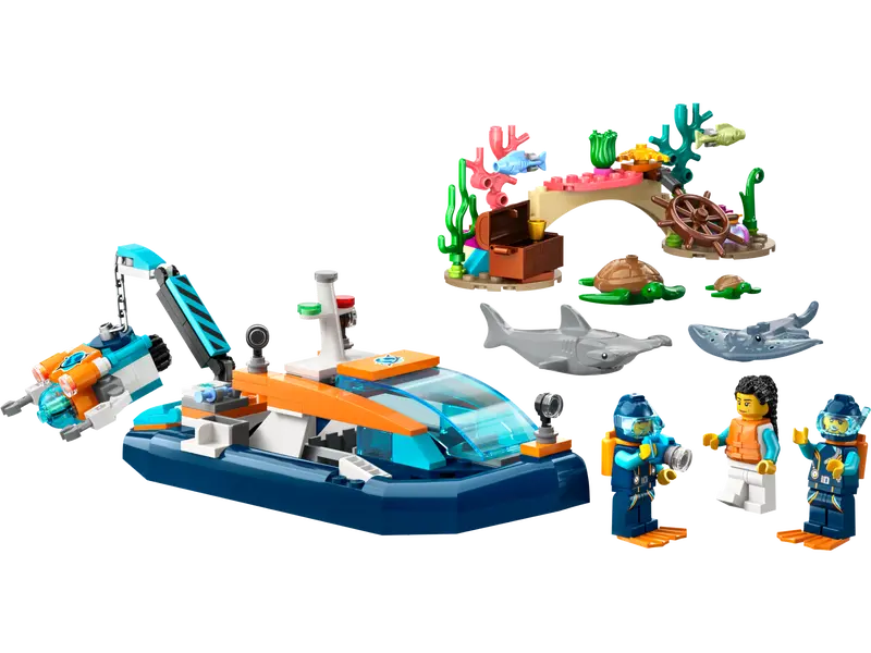 Lego-Explorer Diving Boat-60377-Legacy Toys