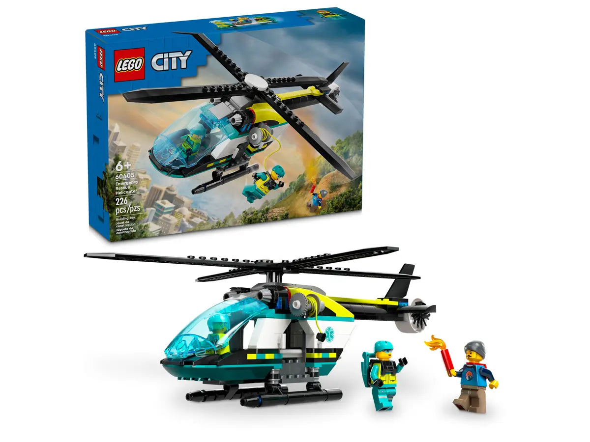 Lego-LEGO City - Emergency Rescue Helicopter-60405-Legacy Toys