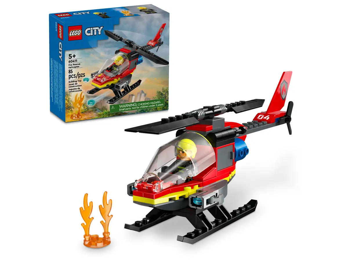 Lego-LEGO City - Fire Rescue Helicopter-60411-Legacy Toys