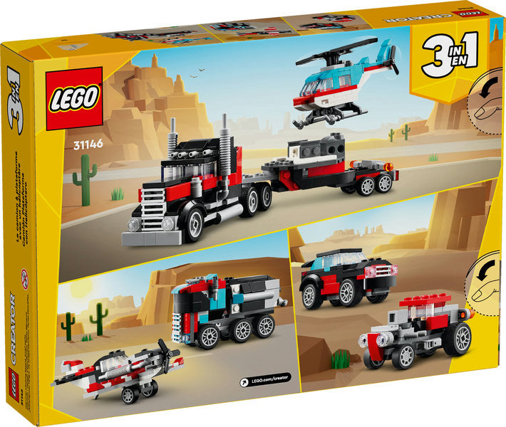 Lego-LEGO Creator - Flatbed Truck with Helicopter-31146-Legacy Toys