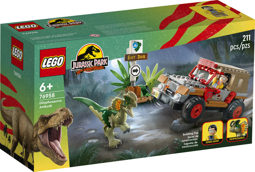 Lego-LEGO Jurassic World Dilophosaurus Ambush-76958-Legacy Toys