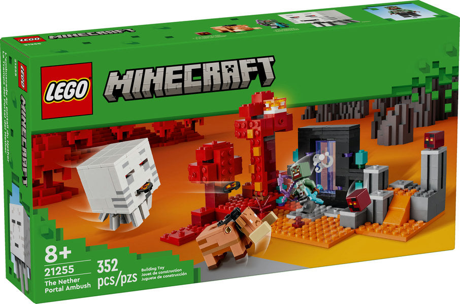 Lego-LEGO Minecraft - The Nether Portal Ambush-21255-Legacy Toys