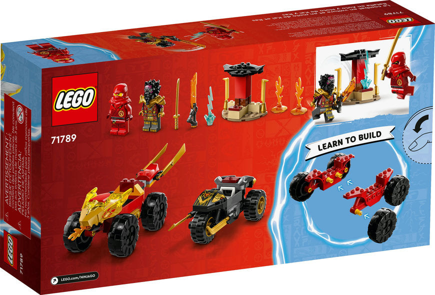 Lego-LEGO Ninjago - Kai and Ras's Car and Bike Battle-71789-Legacy Toys