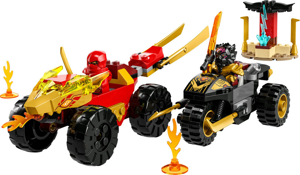 Lego-LEGO Ninjago - Kai and Ras's Car and Bike Battle-71789-Legacy Toys