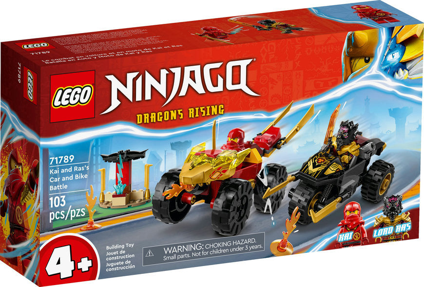 Lego-LEGO Ninjago - Kai and Ras's Car and Bike Battle-71789-Legacy Toys