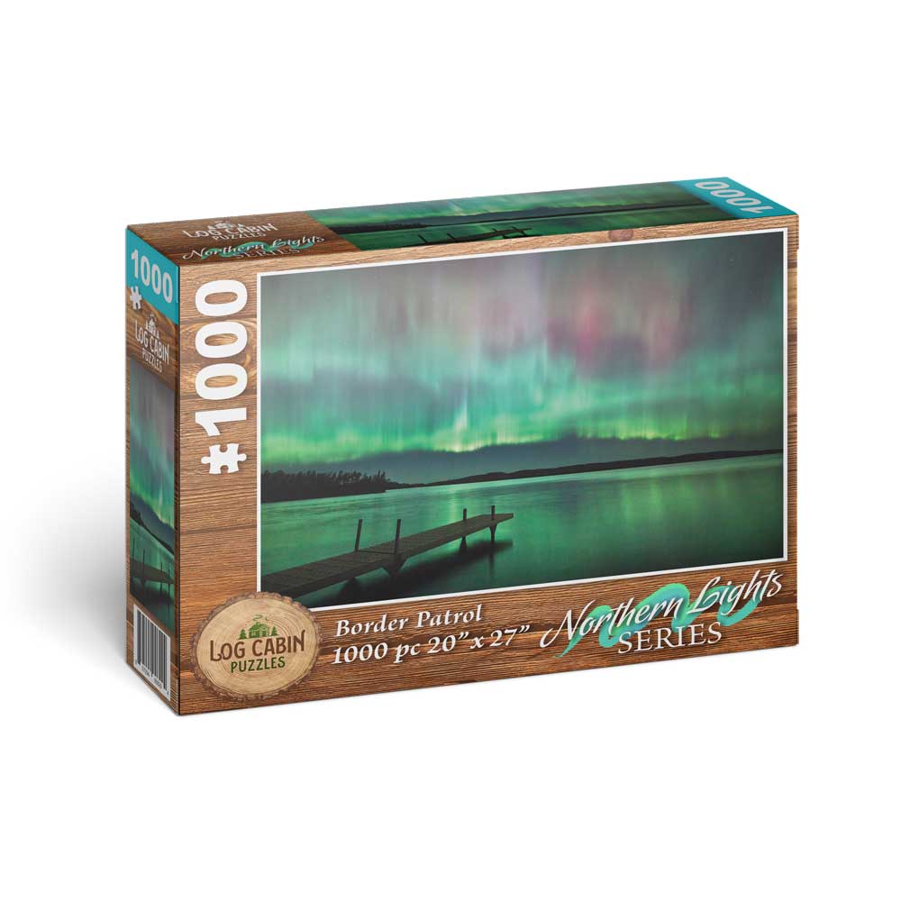Log Cabin Puzzles-Northern Lights Border Patrol - 1,000 Piece Puzzle-LCP1101-Legacy Toys