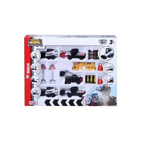 Maisto-1:64 3" Mini Work Machines Bobcat Play Set-12436-Legacy Toys