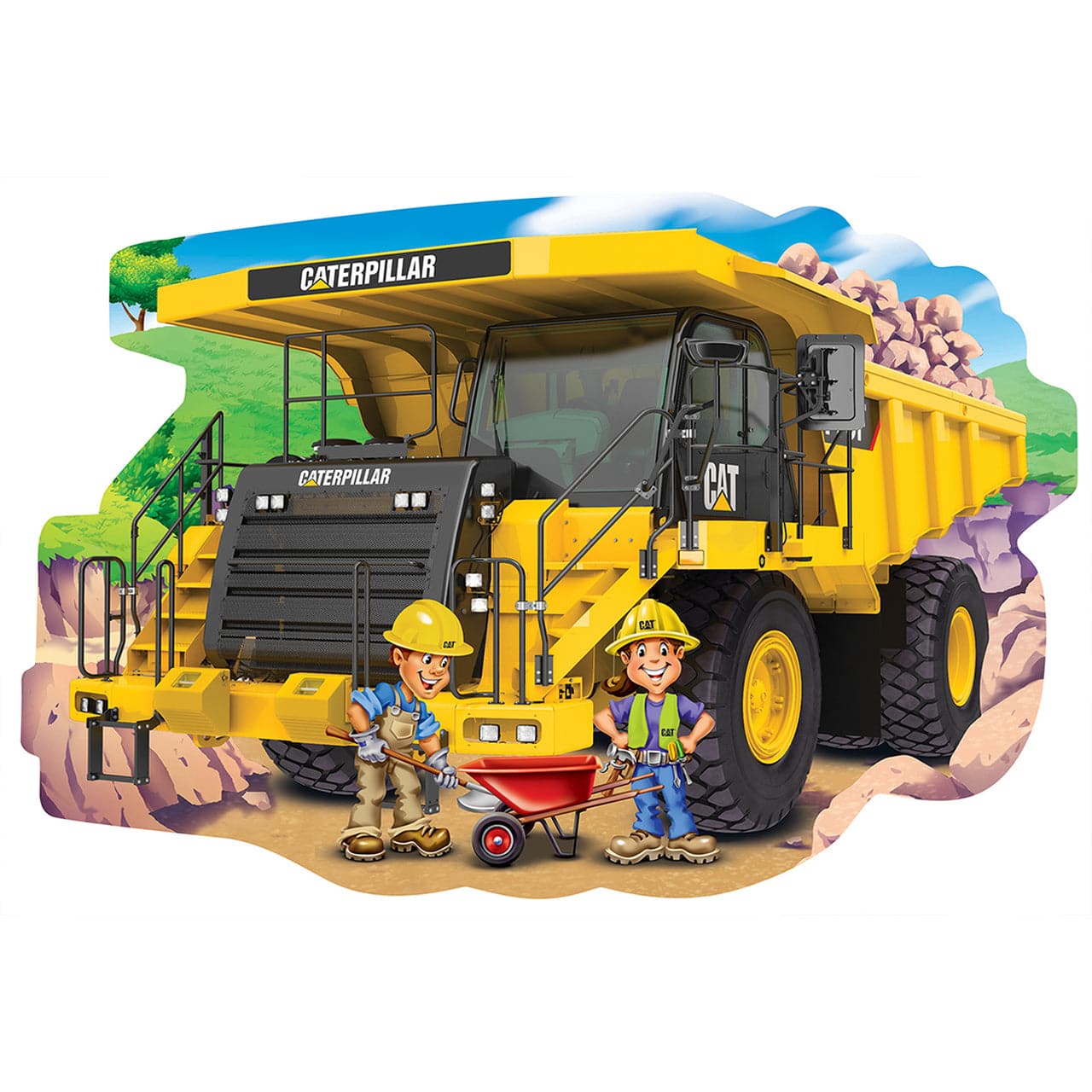 MasterPieces-Caterpillar - Dump Truck - 36pc Shaped Floor Puzzle-11735-Legacy Toys