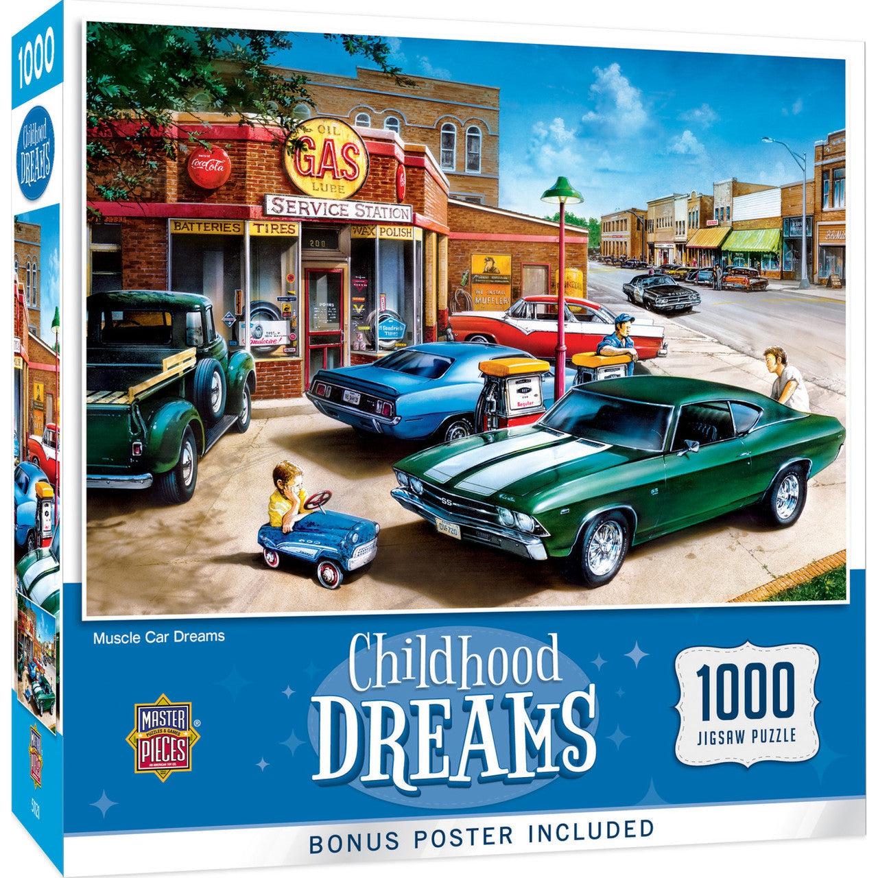 MasterPieces-Childhood Dreams - Muscle Car Dreams - 1000 Piece Puzzle-72247-Legacy Toys