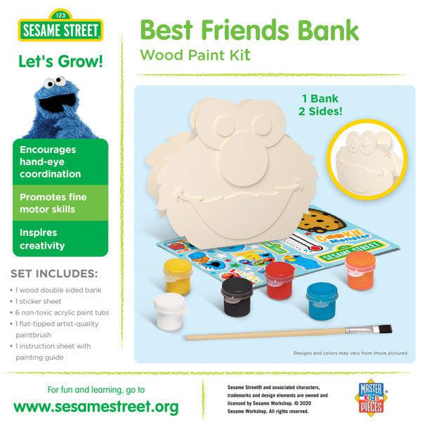 MasterPieces-Classic Wood Paint Kit - Sesame Street Best Friends Bank-22107-Legacy Toys