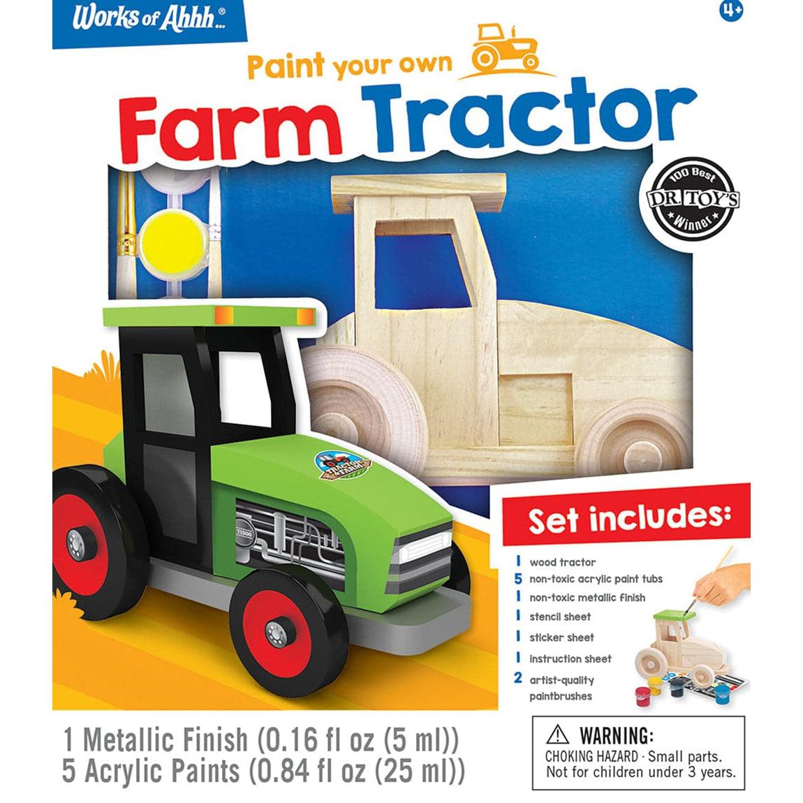 MasterPieces-Classic Wood Paint Kit - Tractor-13121-Legacy Toys