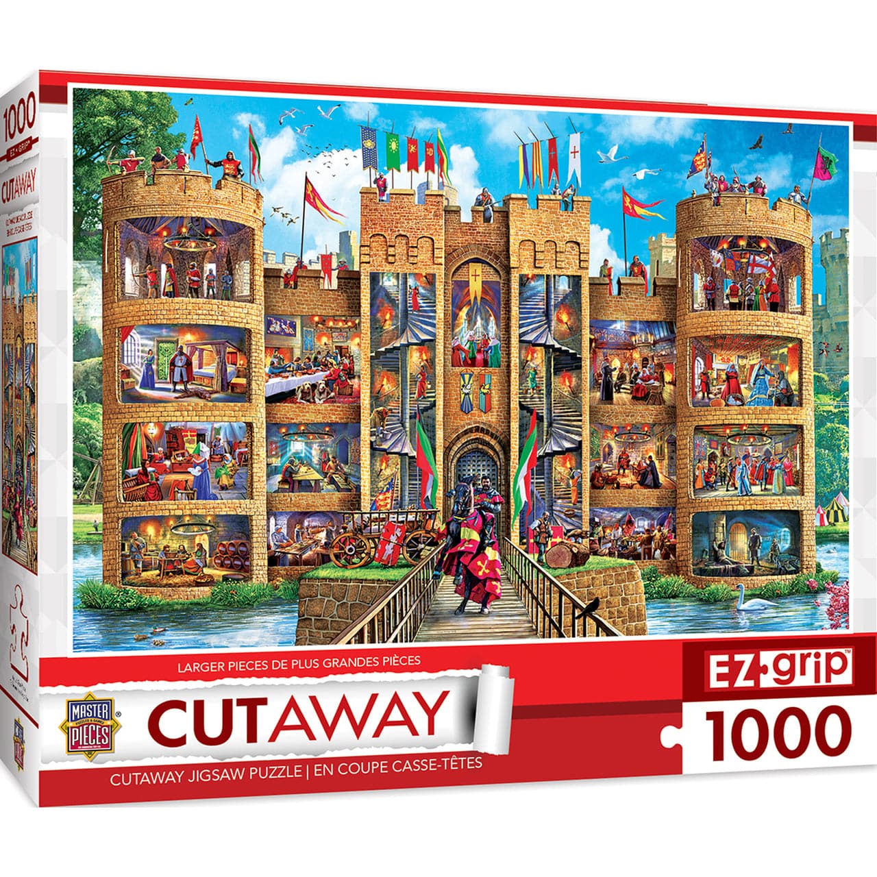 MasterPieces-Cutaways - Medieval Castle - 1000 Piece EZGrip Puzzle-71964-Legacy Toys