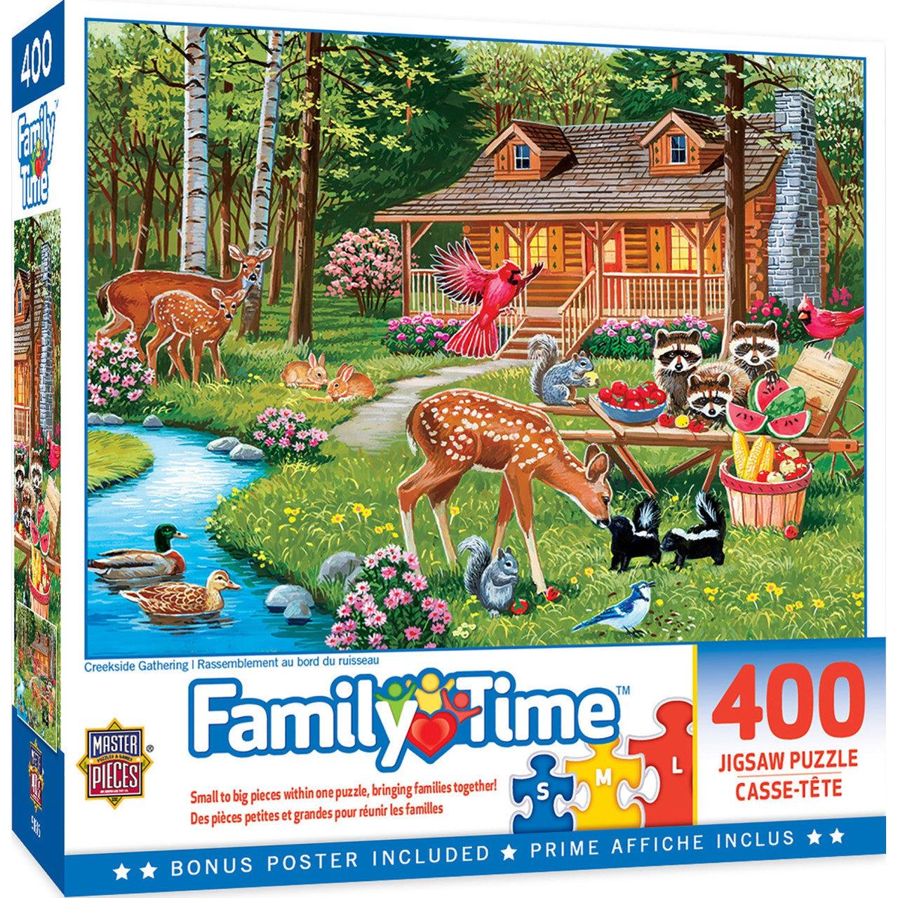 MasterPieces-Family Time - Creekside Gathering - 400 Piece Puzzle-32028-Legacy Toys