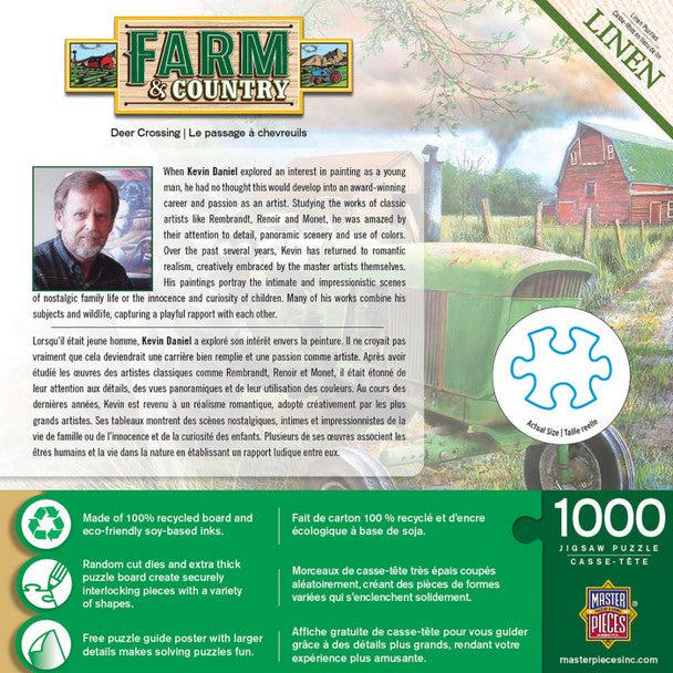 MasterPieces-Farm & Country - Deer Crossing - 1000 Piece Puzzle-71920-Legacy Toys
