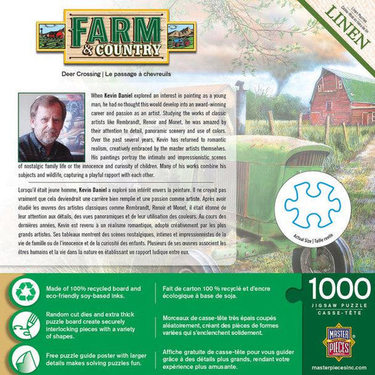 MasterPieces-Farm & Country - Deer Crossing - 1000 Piece Puzzle-71920-Legacy Toys