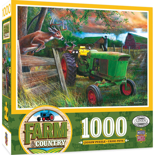 MasterPieces-Farm & Country - Deer Crossing - 1000 Piece Puzzle-71920-Legacy Toys