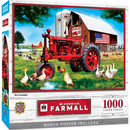 MasterPieces-Farmall Case IH - Red Nostalgia - 1000 Piece Puzzle-72274-Legacy Toys