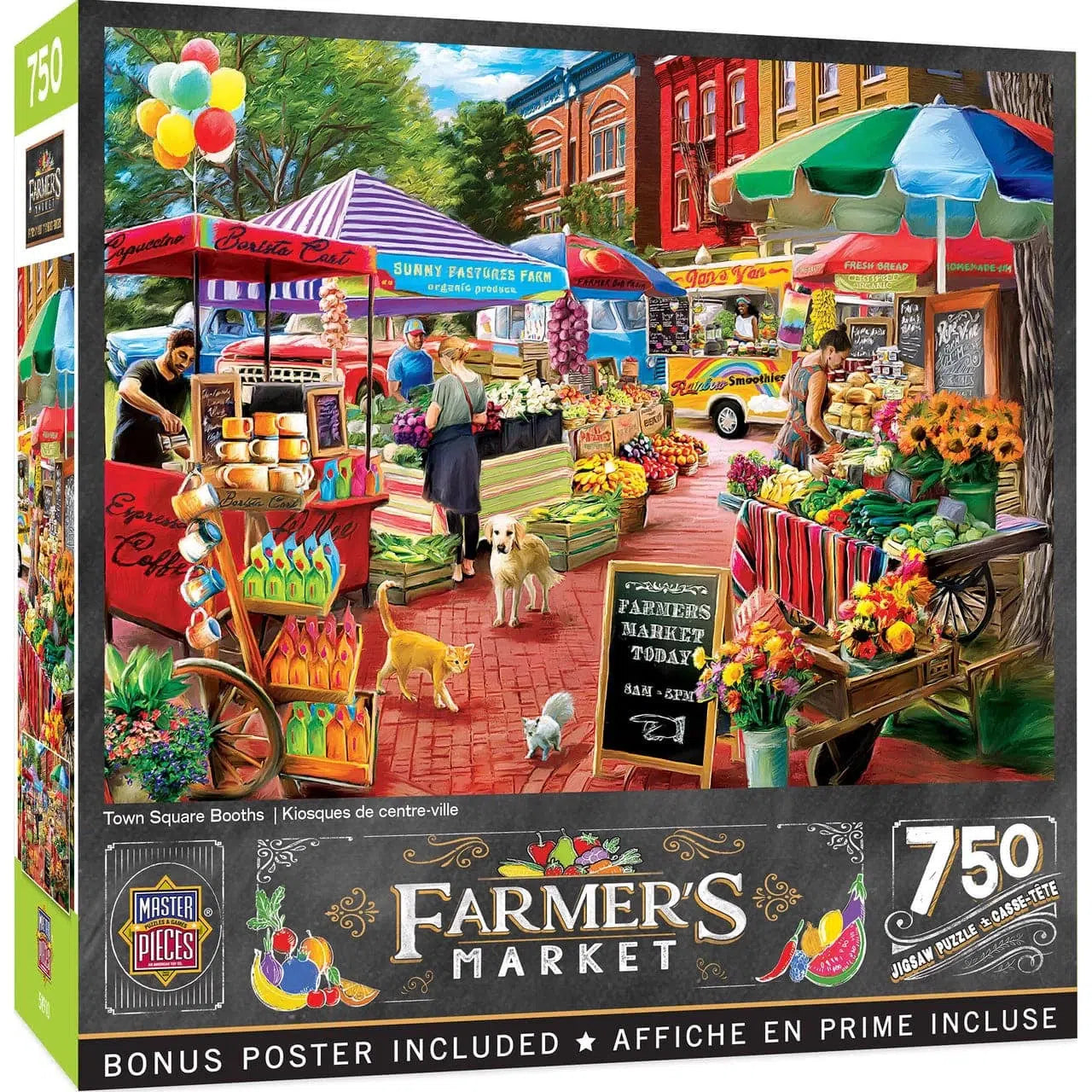 MasterPieces-Farmer's Market - Town Square Booths - 750 Piece Puzzle-32253-Legacy Toys