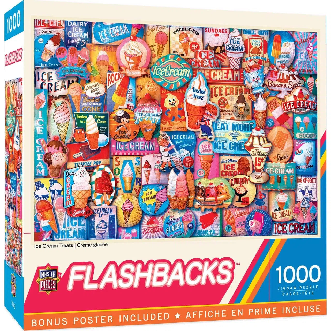 MasterPieces-Flashbacks - Ice Cream Treats - 1000 Piece Puzzle-72252-Legacy Toys