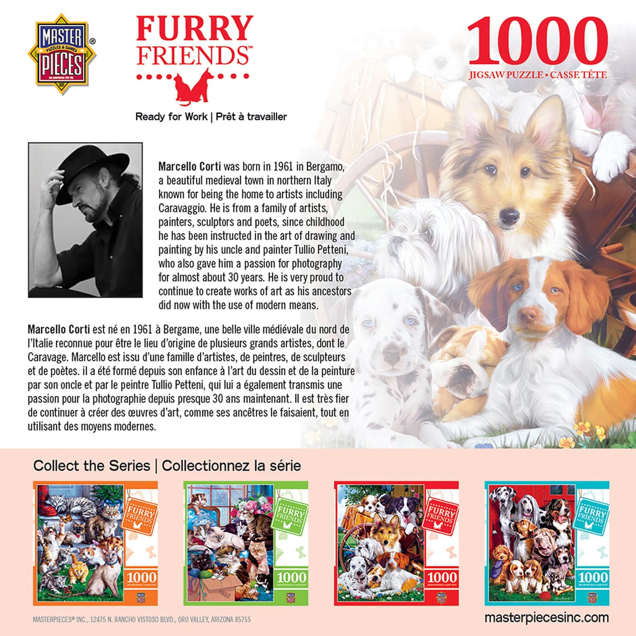 MasterPieces-Furry Friends - Ready for Work - 1000 Piece Puzzle-71907-Legacy Toys