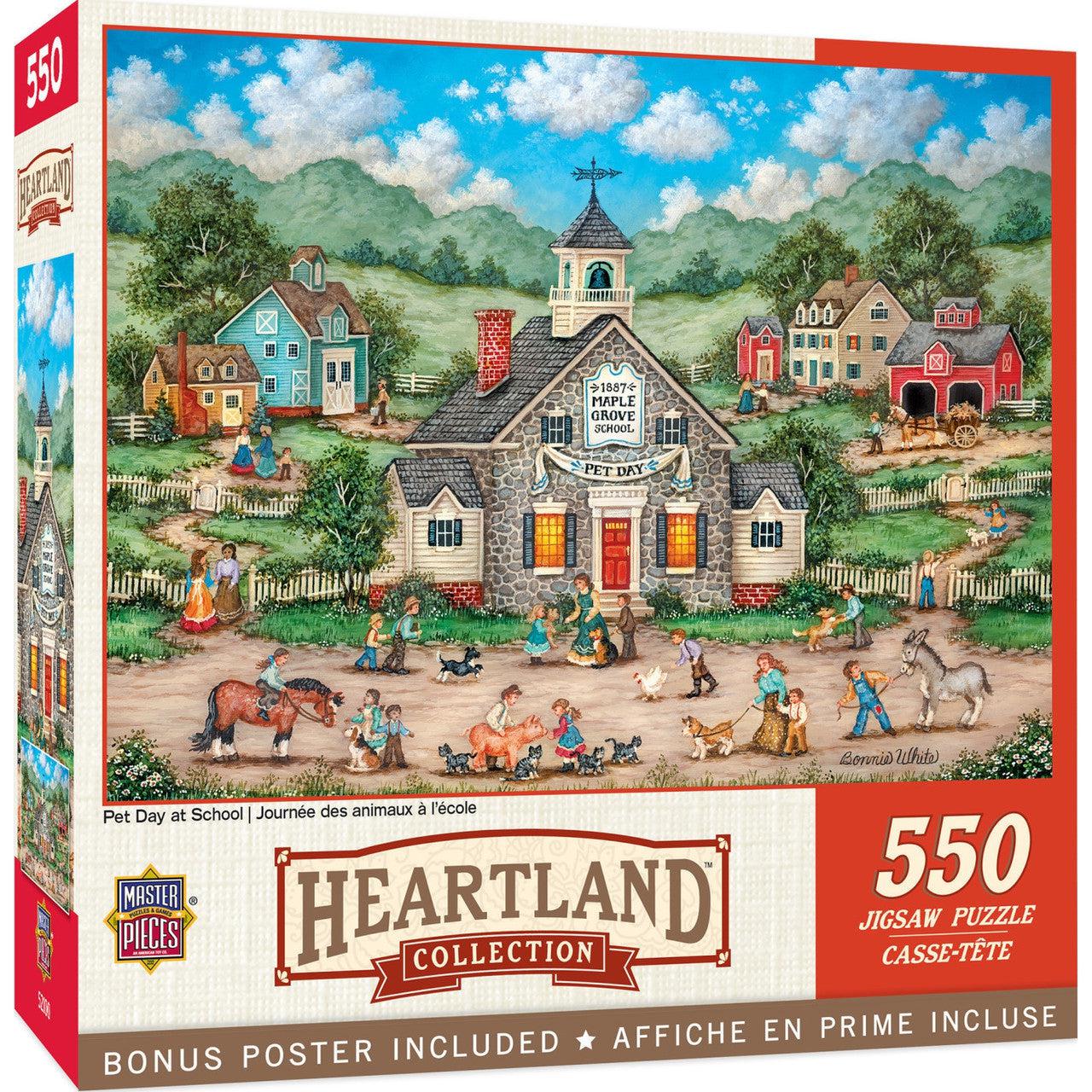 MasterPieces-Heartland Collection - Pet Day at School - 550 Piece Puzzle-32318-Legacy Toys