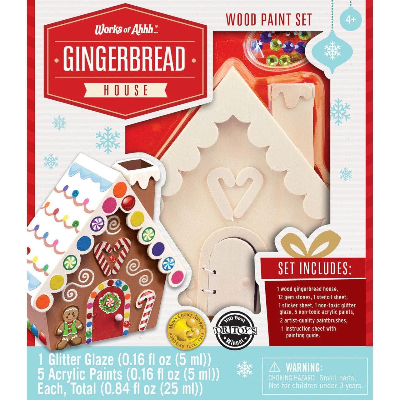 MasterPieces-Holiday Wood Paint Kit - Gingerbread House-21560-Legacy Toys