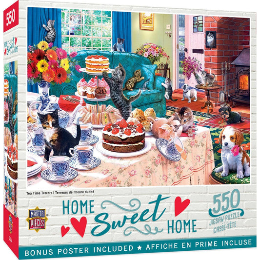 MasterPieces-Home Sweet Home - Tea Time Terrors - 550 Piece Puzzle-32184-Legacy Toys