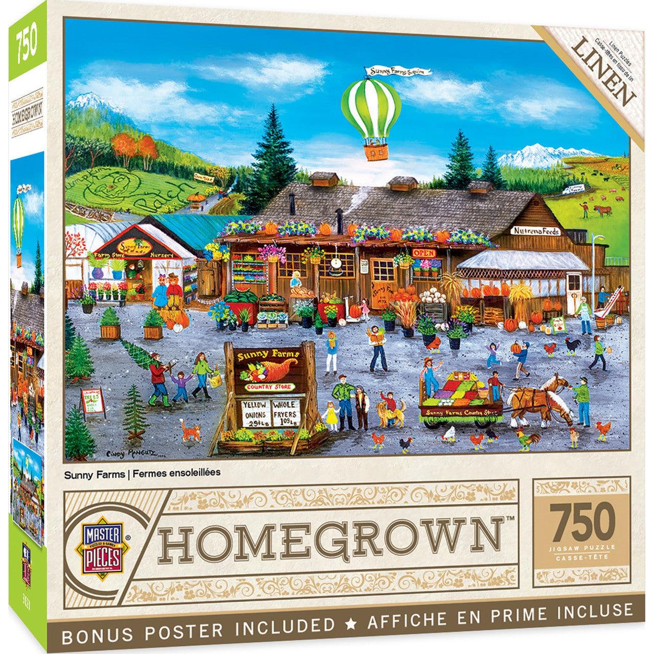 MasterPieces-Homegrown - Sunny Farms - 750 Piece Puzzle-31985-Legacy Toys