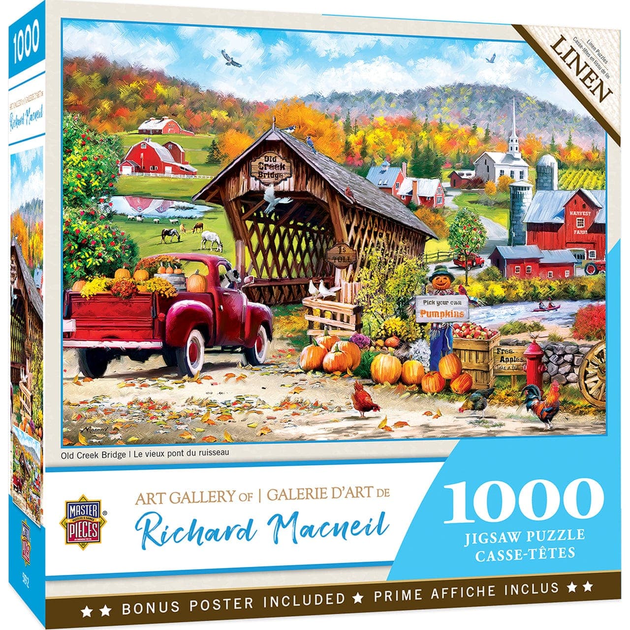 MasterPieces-Richard Macneil Art Gallery - Old Creek Bridge - 1000 Piece Puzzle-72165-Legacy Toys