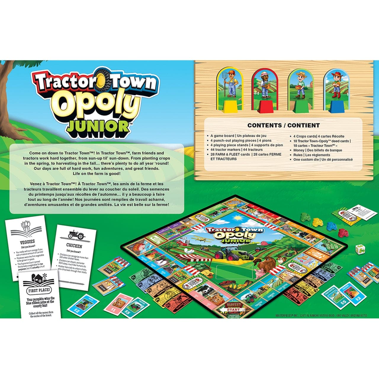 MasterPieces-Tractor Town Opoly Junior Board Game-41901-Legacy Toys