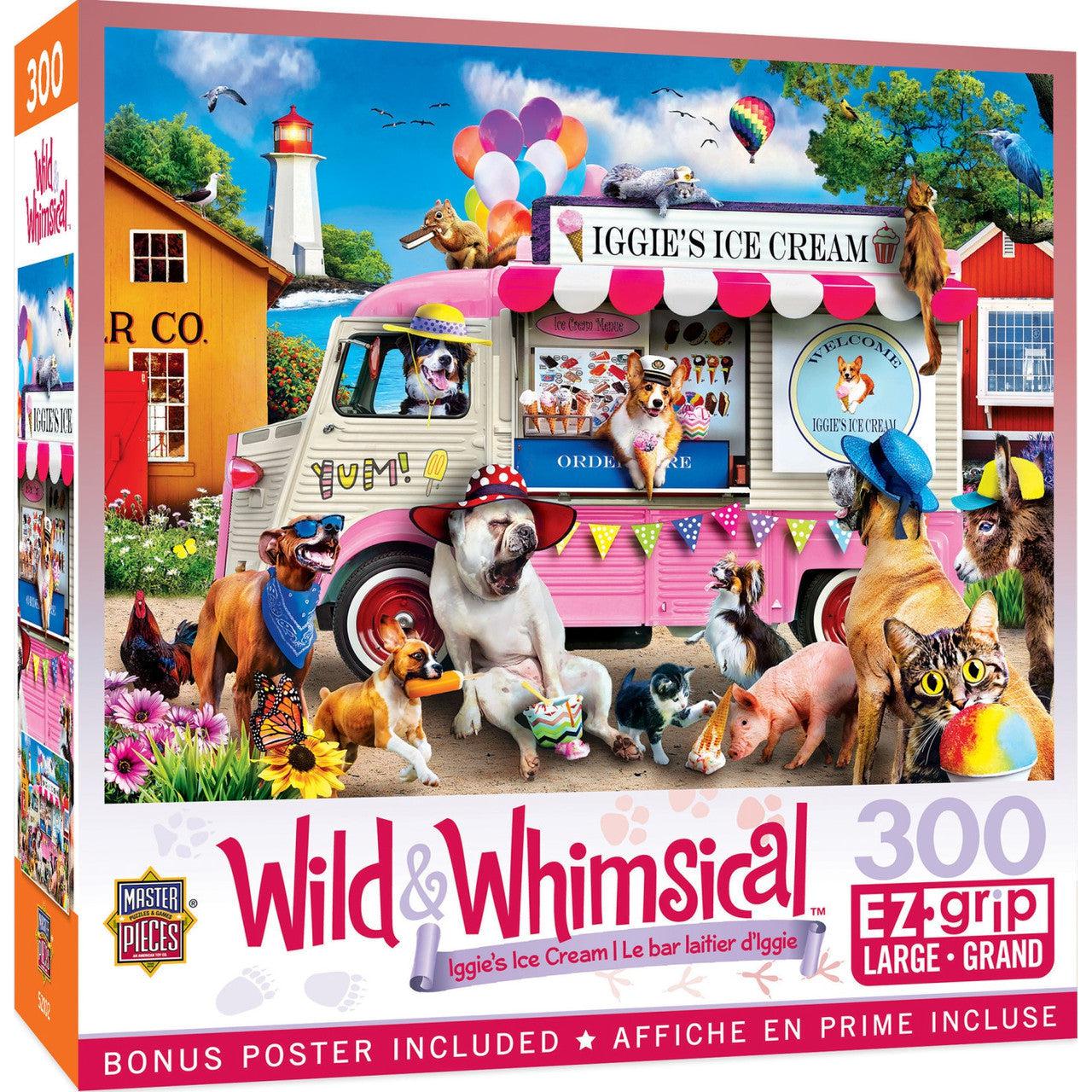 MasterPieces-Wild & Whimsical - Iggie's Ice Cream - 300 Piece EzGrip Puzzle-32305-Legacy Toys