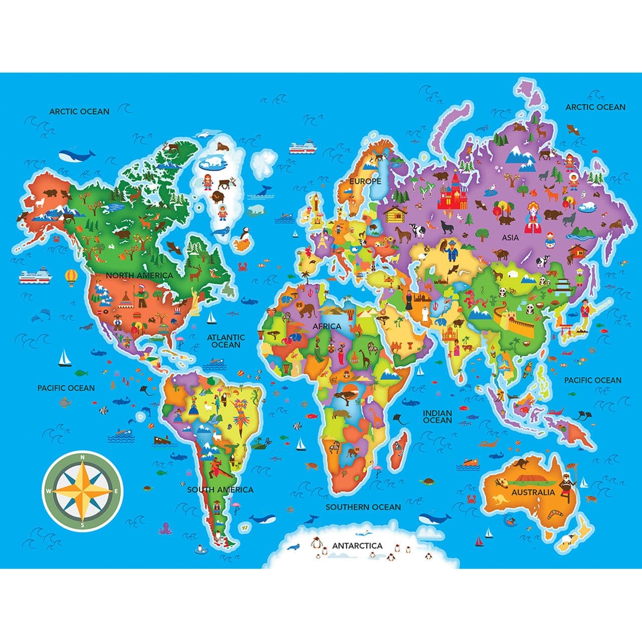 MasterPieces-World Map - 60pc Puzzle-11908-Legacy Toys
