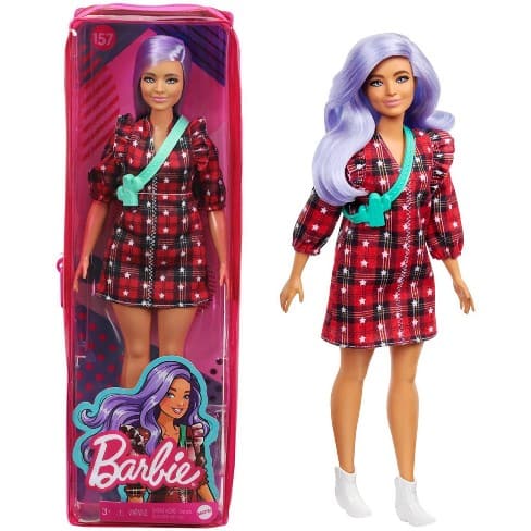 Mattel-Barbie Fashionista Doll-GRB49-#157 Red Plaid-Legacy Toys