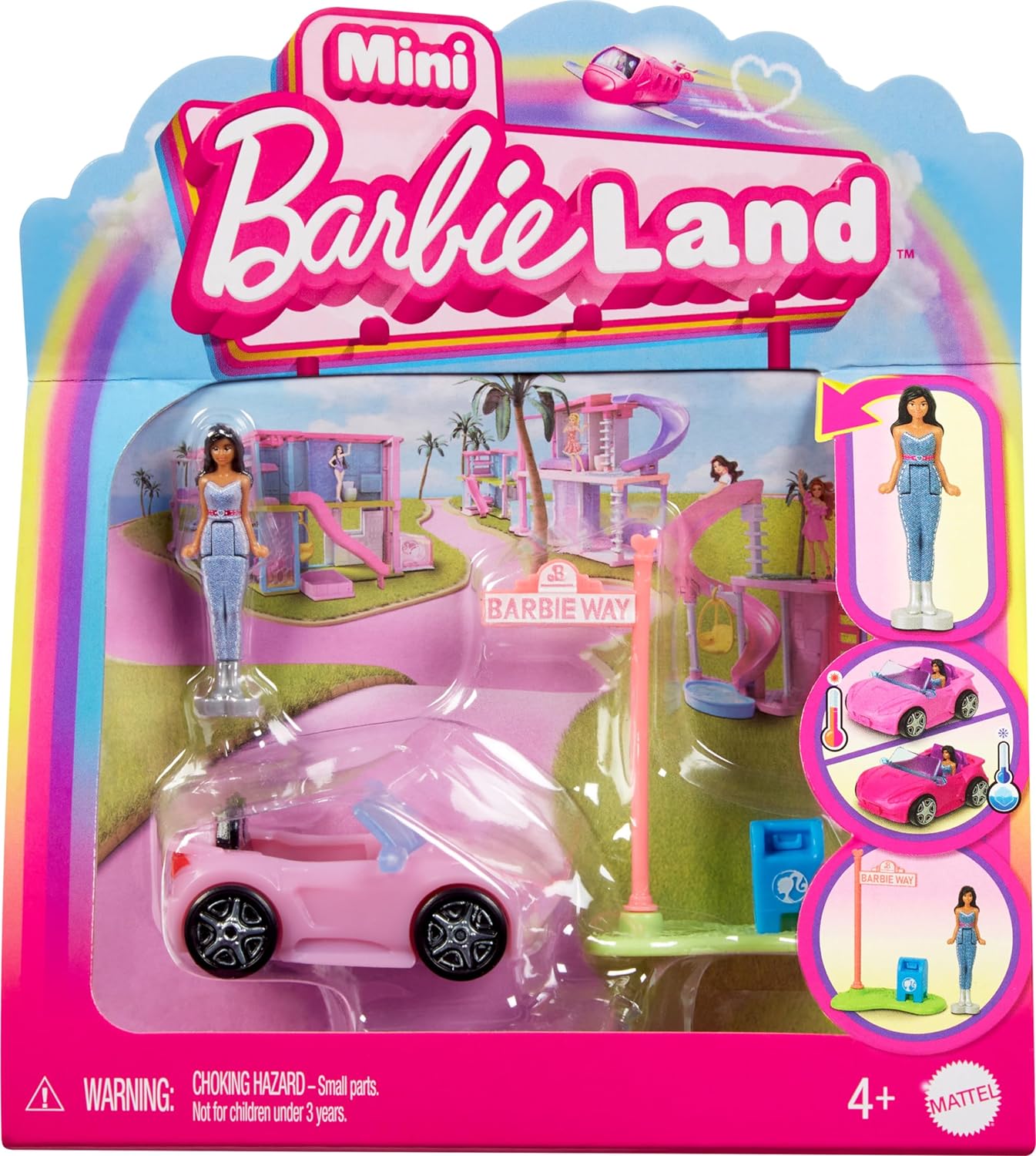 Mattel-Barbie Mini Barbieland Doll And Pink Car-HYF42-Legacy Toys