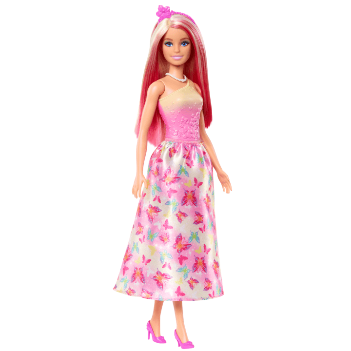 Mattel-Barbie Royal Doll - Butterfly-Print Skirt-HRR08-Legacy Toys