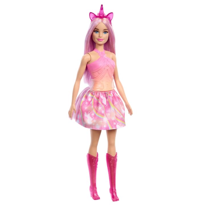 Mattel-Barbie Unicorn Doll - Pink Hair & Ombre Outfit-HRR13-Legacy Toys