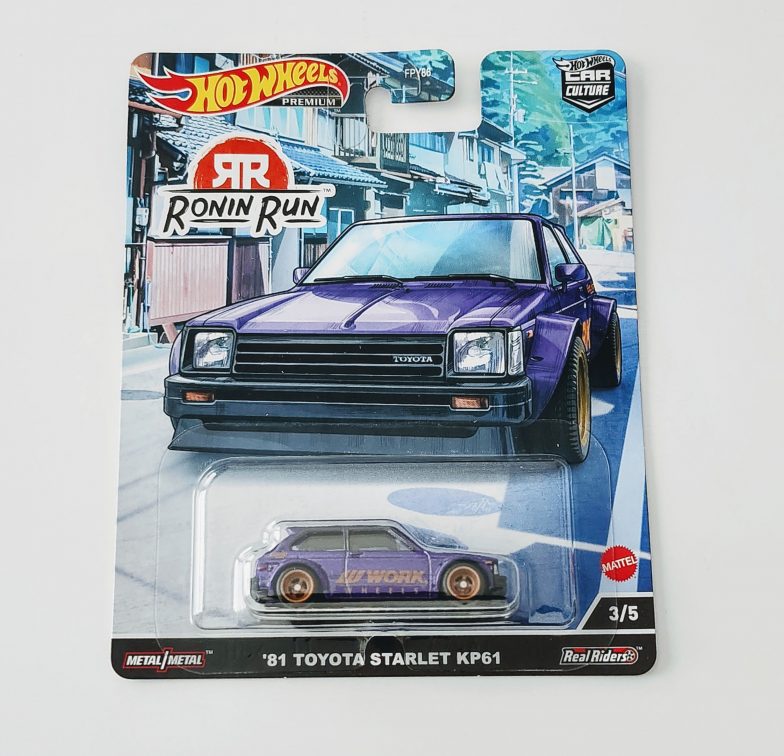 Mattel-Hot Wheels Car Culture Ronin Run '81 Toyota Starlet KP61-HCK11-Legacy Toys