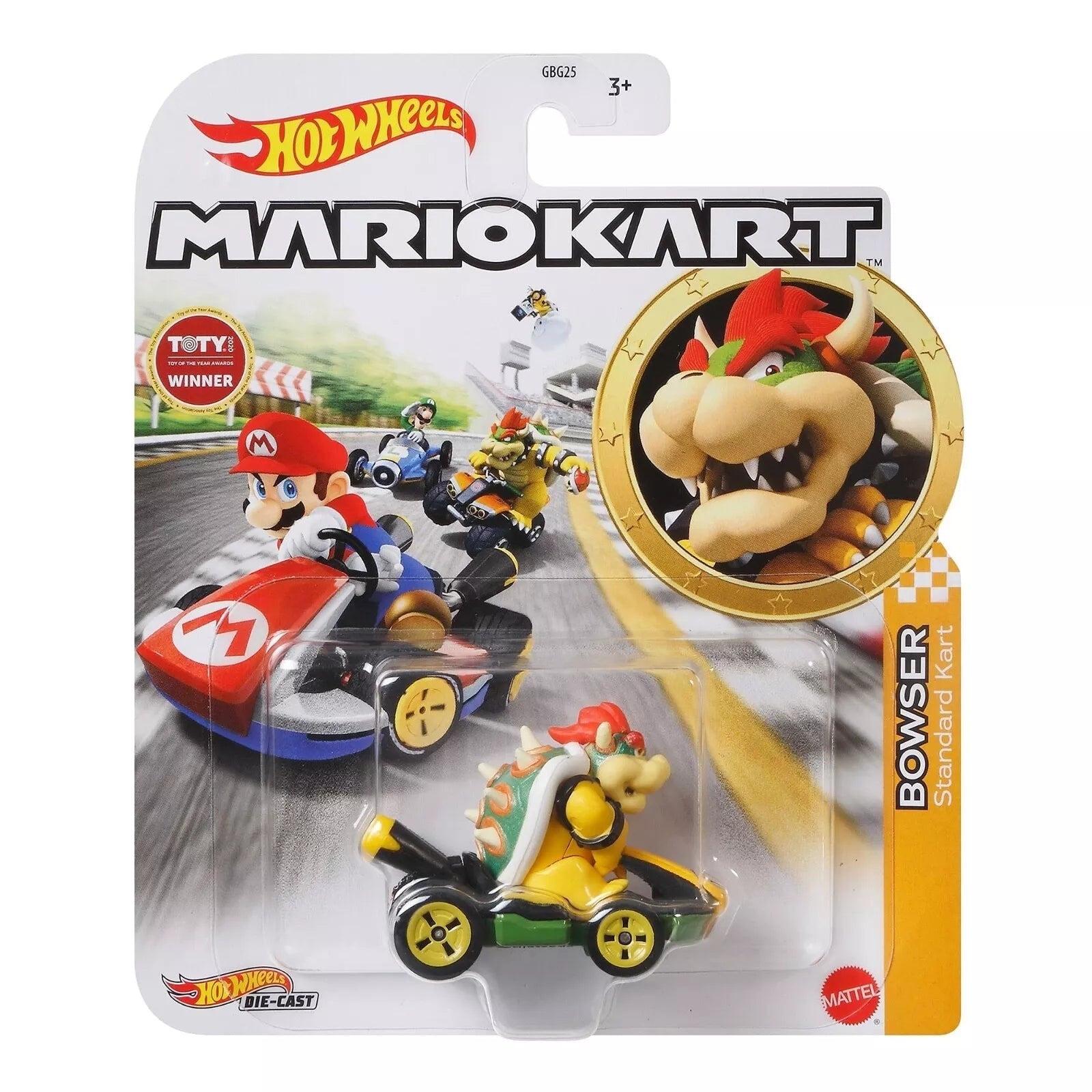 Mattel-Hot Wheels Mario Kart - Bowser Standard Kart-GRN20-Legacy Toys