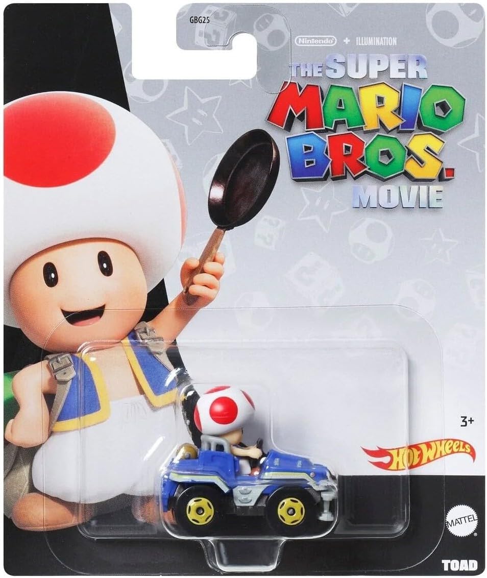 Mattel-Hot Wheels Super Mario Bros. Movie-HKD58-Toad-Legacy Toys